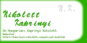 nikolett kaprinyi business card